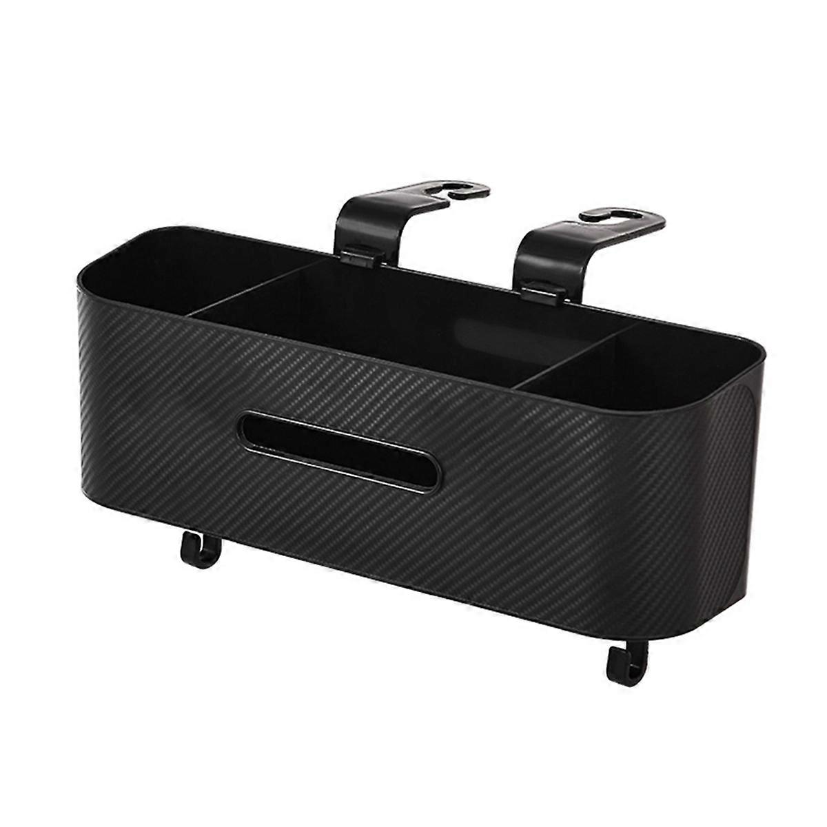 Car Tissue Box with Cup Holder and Hooks for Back Seat Storage
