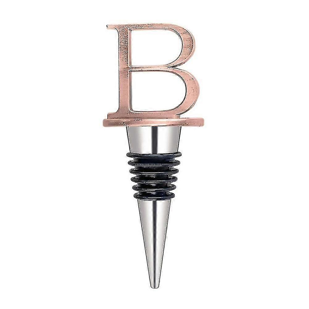 Wine Bottle Stopper Vacuum Seal Reusable Champagne Beer Cap Gift with Initial