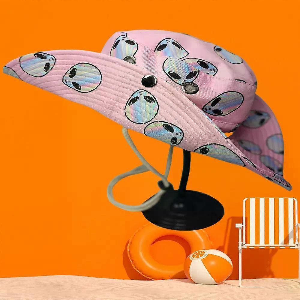 Kapelusz przeciwsłoneczny z nadrukiem Alien - lekki i składany męski i damski kapelusz typu bucket - idealny na plaże i przygody na świeżym powietrzu