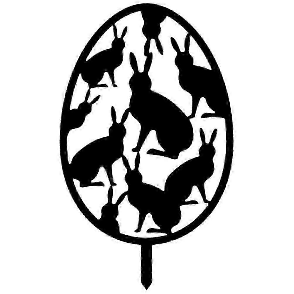 Easter Yard Sign Acrylic Egg Shaped Stake Easter Outdoor Decoration Easter Lawn Stake