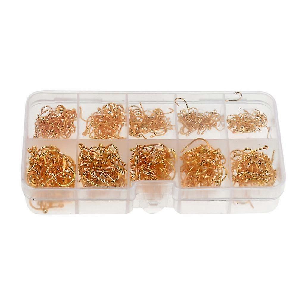 600 osaa 10 kokoa 3# -12# teräksiset kalastuskoukut reikäkalastustarvikelaatikolla