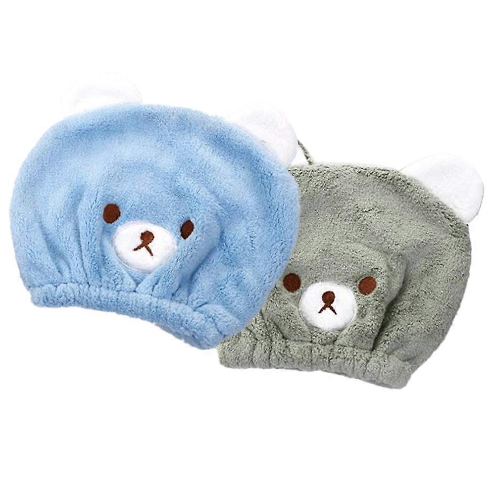 Hair Drying Cap, Microfiber, Quick Drying, Cartoon Bear Design