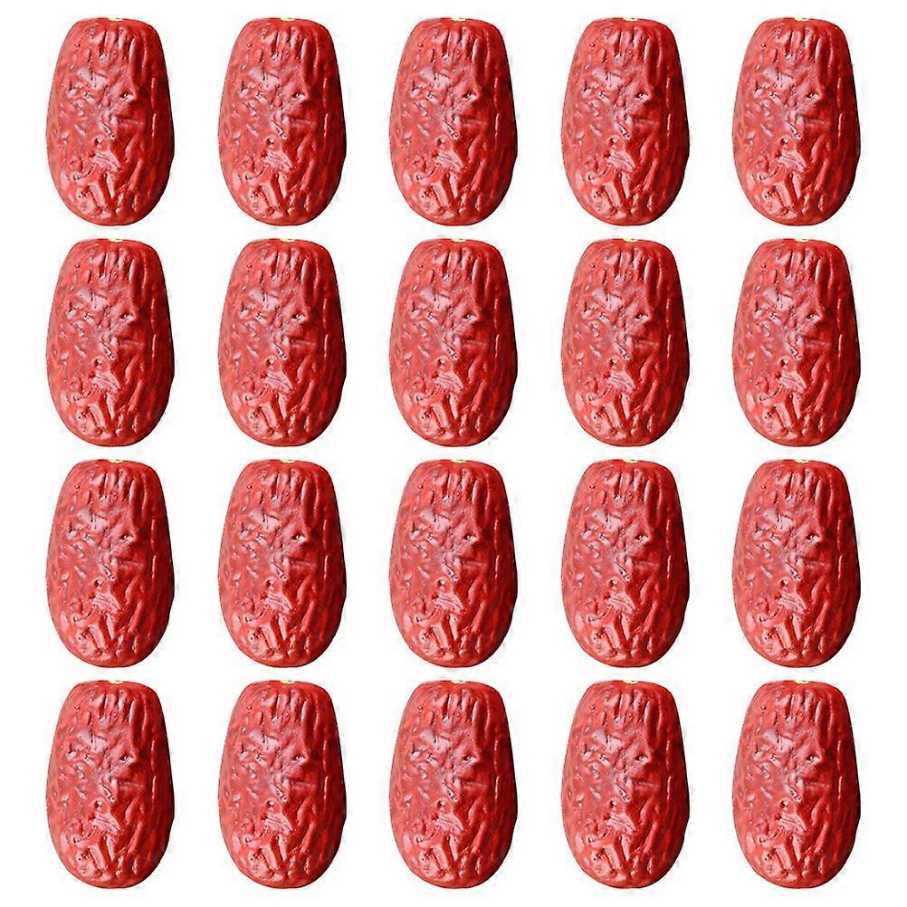 20Pcs Fake Fruit Photo Props Artificial Red Jujube Display Props Simulated Fruit Models
