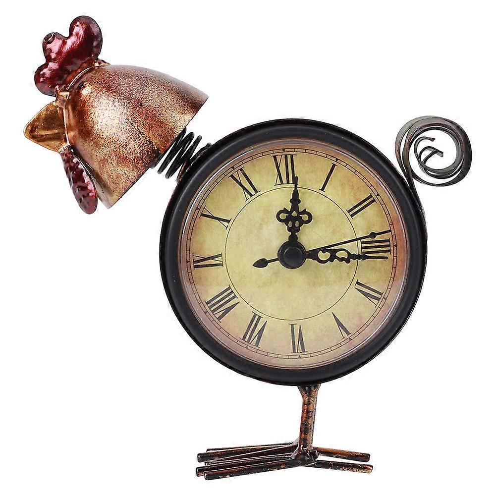 Retro Clock Home Europe Retro Chicken Shaped Iron Clock Table Clock Home Decoration Handicrafts