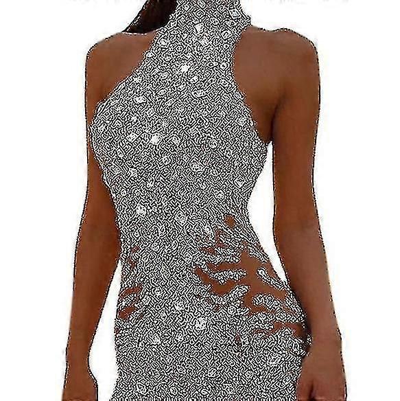 Sequin Jumpsuit Overalls For Women Long Sleeve Sparkly Bodycon Slim Rompers