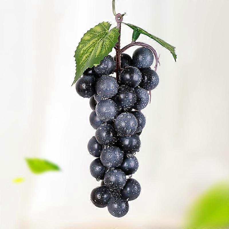 4 Bunches 36 Black Grapes Simulation Fruit Simulation Grapes PVC with Cream Grape Shoot Props