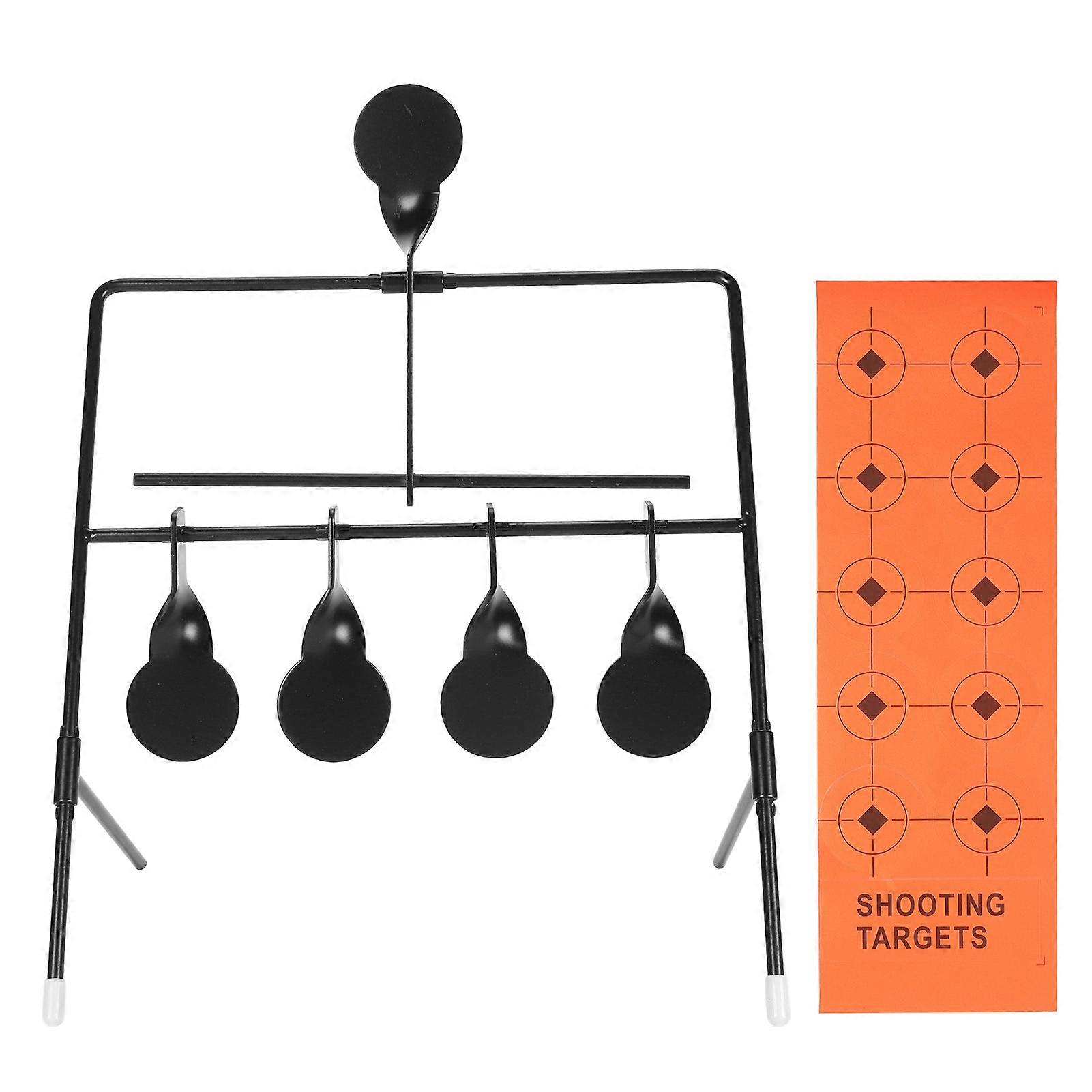 Resetting Target Metal Rotating Shooting 5 Targets with Stickers for Outdoor Range Shooting