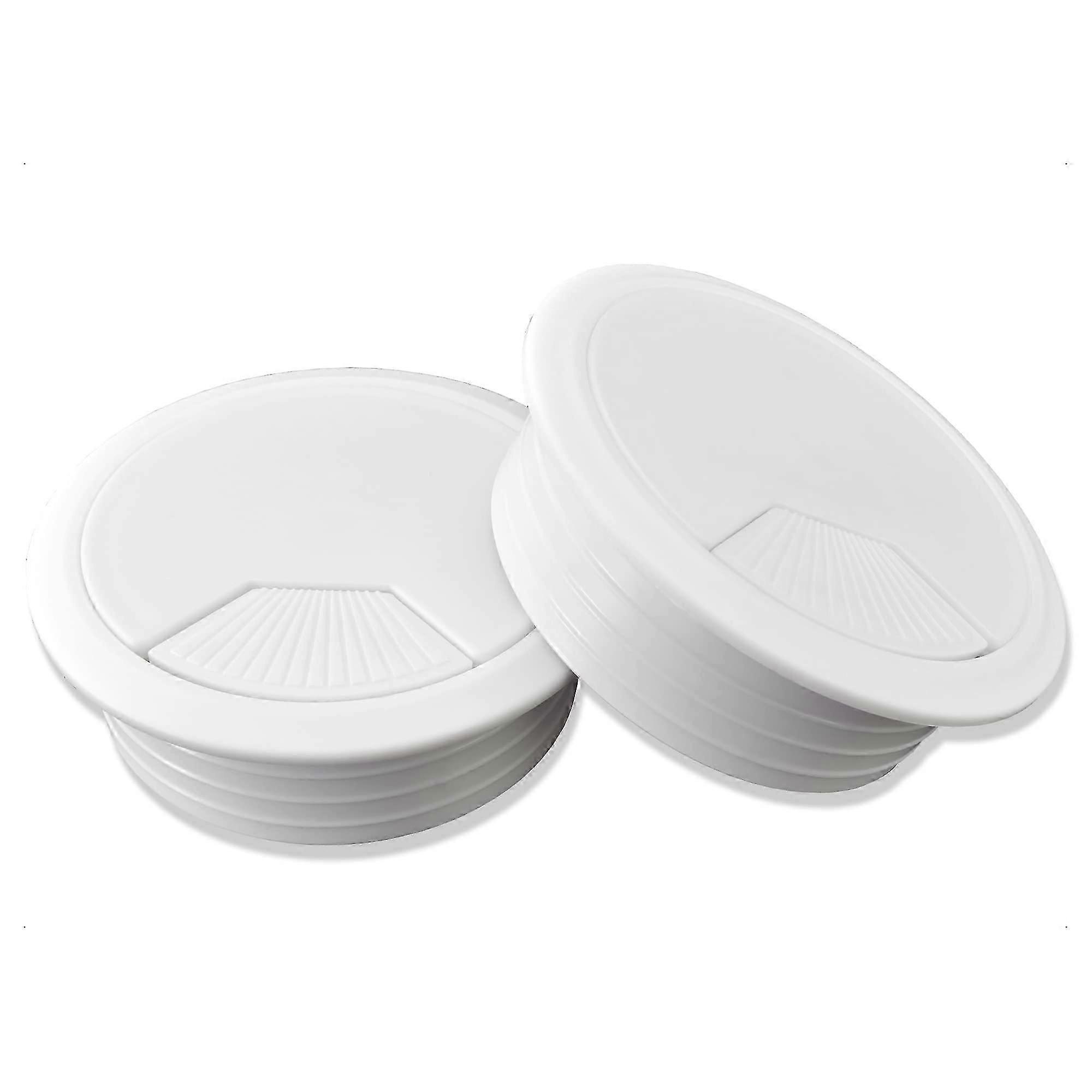 2 X Desktop Cable Pass-Management PC Gamer-Cable Outlet-Cable Pass-Cable Pass-Diameter:  60mm Round White