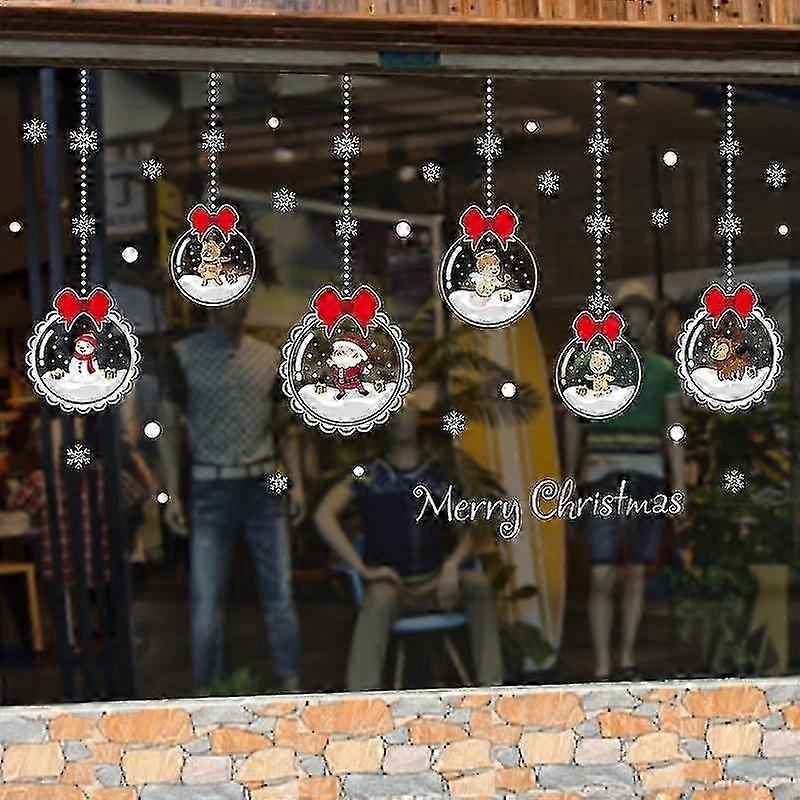 Christmas Window Art, Reusable Cling Decorations, 3 Styles Holiday Stickers