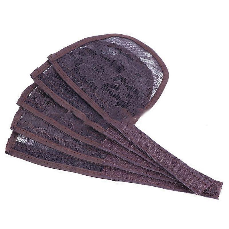 5pcs Lace Net for Making Ponytail Wig Caps Guleless Hairnet Adjustable Strap