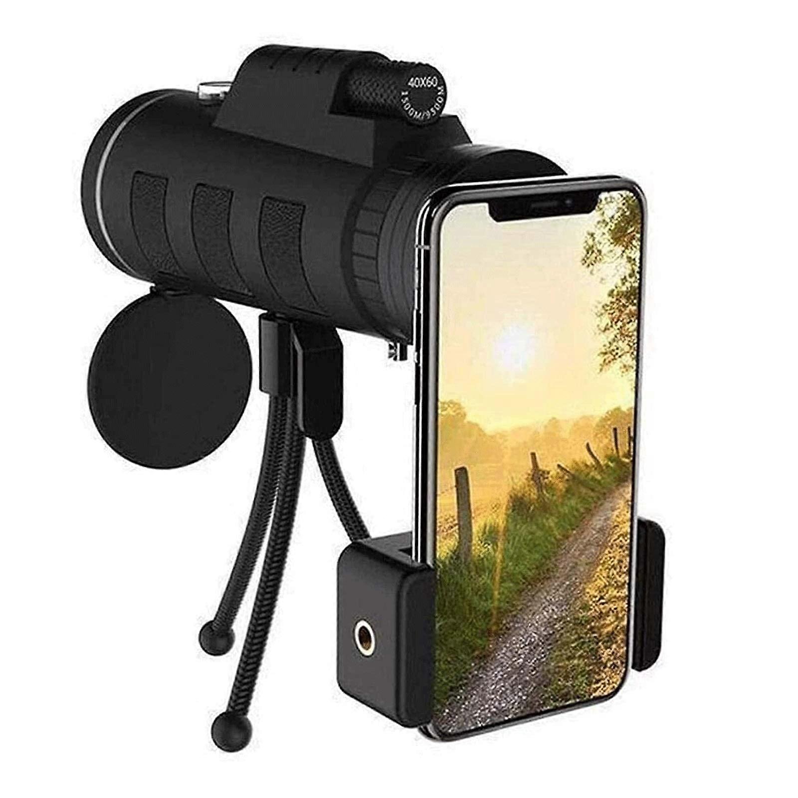 40x60 Monocular Telescope for Smartphone, Adjustable Zoom for Wildlife Viewing, Hiking and Hunting Adventures
