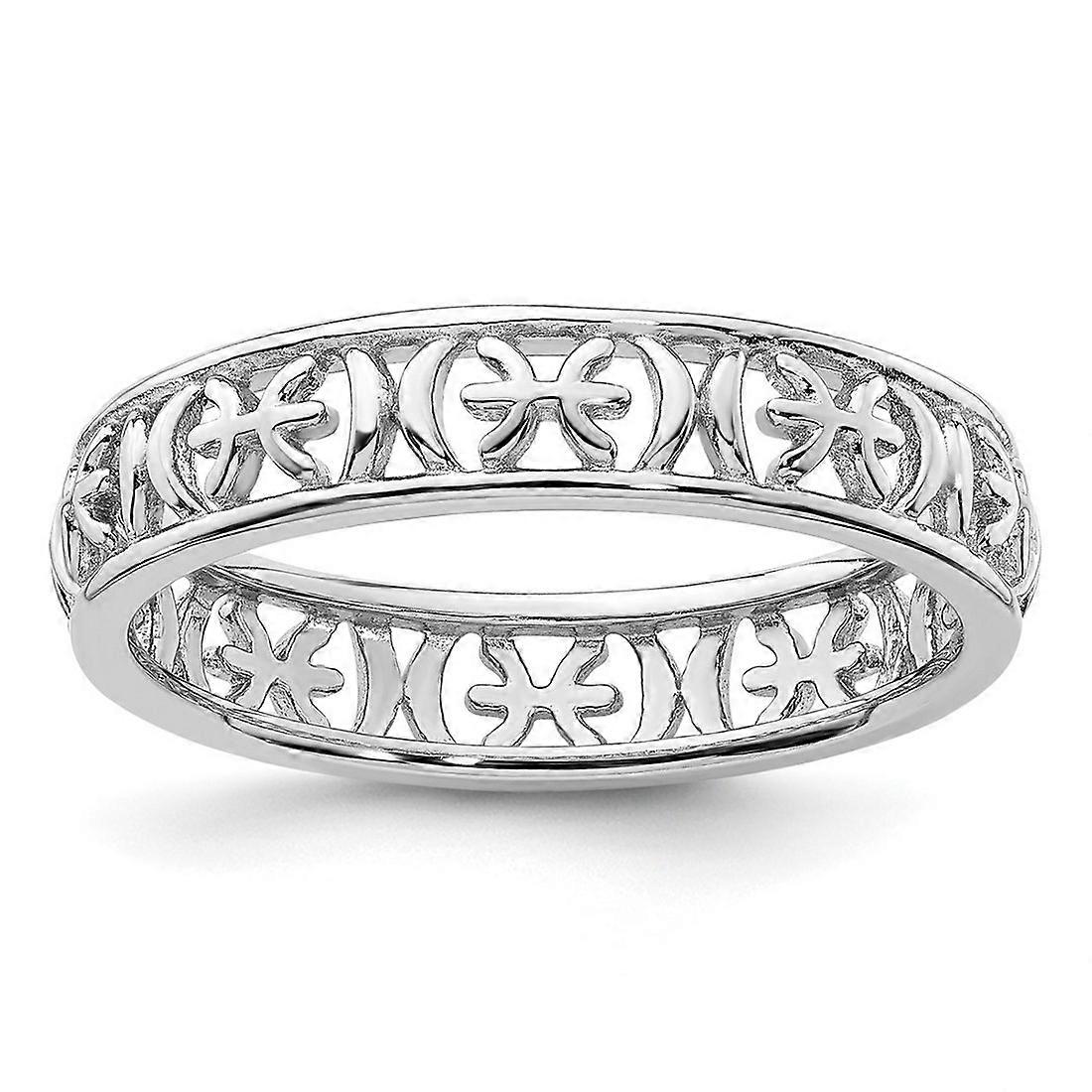 925 Sterling Silver Stackable Pisces Zodiac Ring-Stackable-Ring for Women - Ring Size: 5 to 10