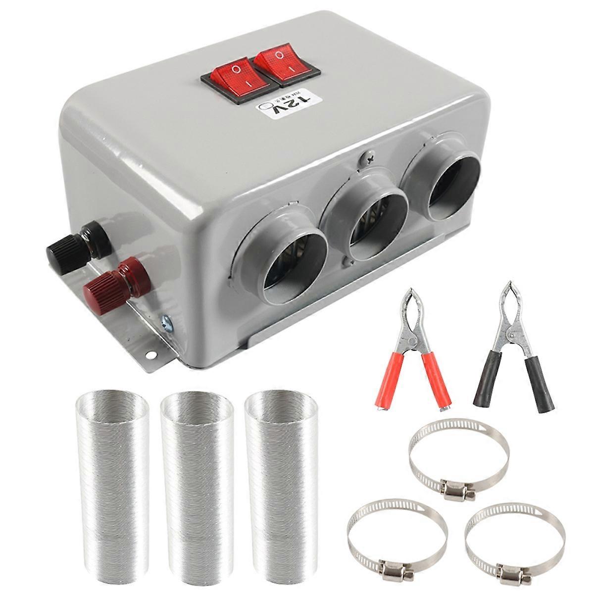 600W Car Universal Electric Heater Kits 3 Hole 12V DC Heating Fan