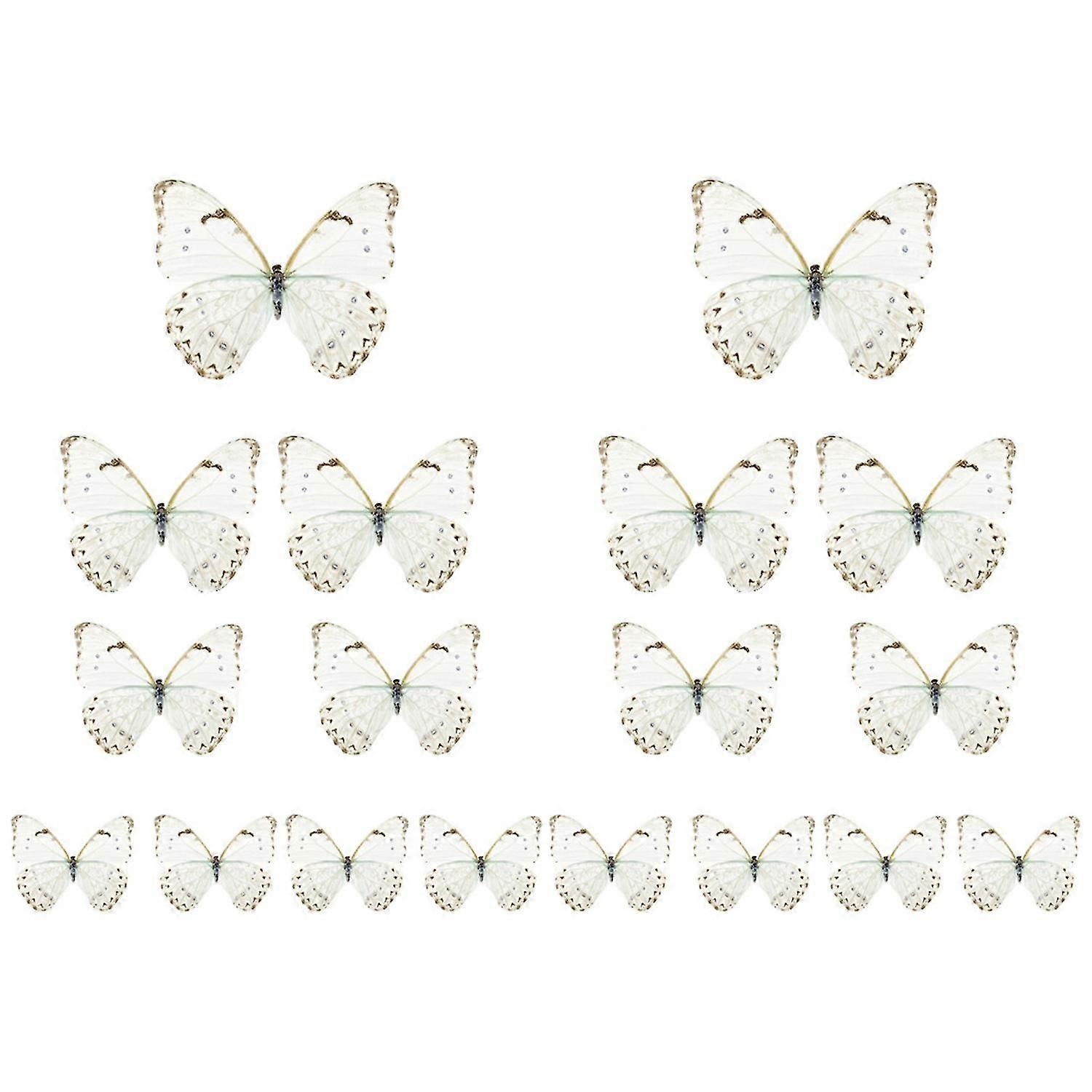 18Pcs/Set Butterfly Cake Toppers Realistic Vivid Image Food Grade Reusable Festive Decorative Paper