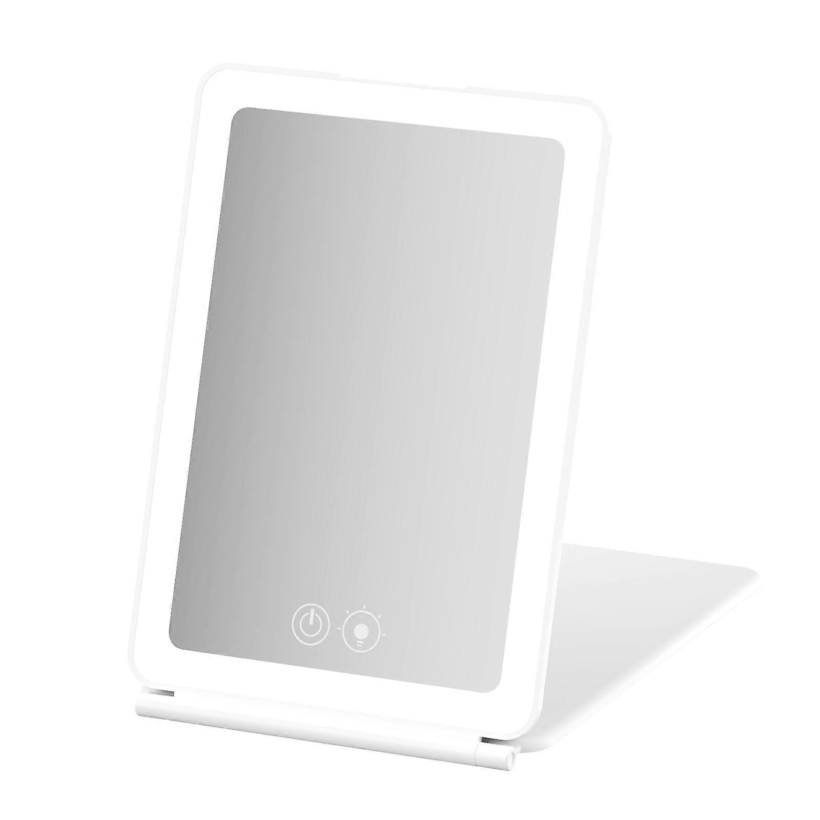 Portable Makeup Mirror Light Adjustable 3-Colour Temperature 3500K-5500K-7000K Touch Control Dimmable Foldable Multi-Angle 1000mAh Rechargeable Lithiu