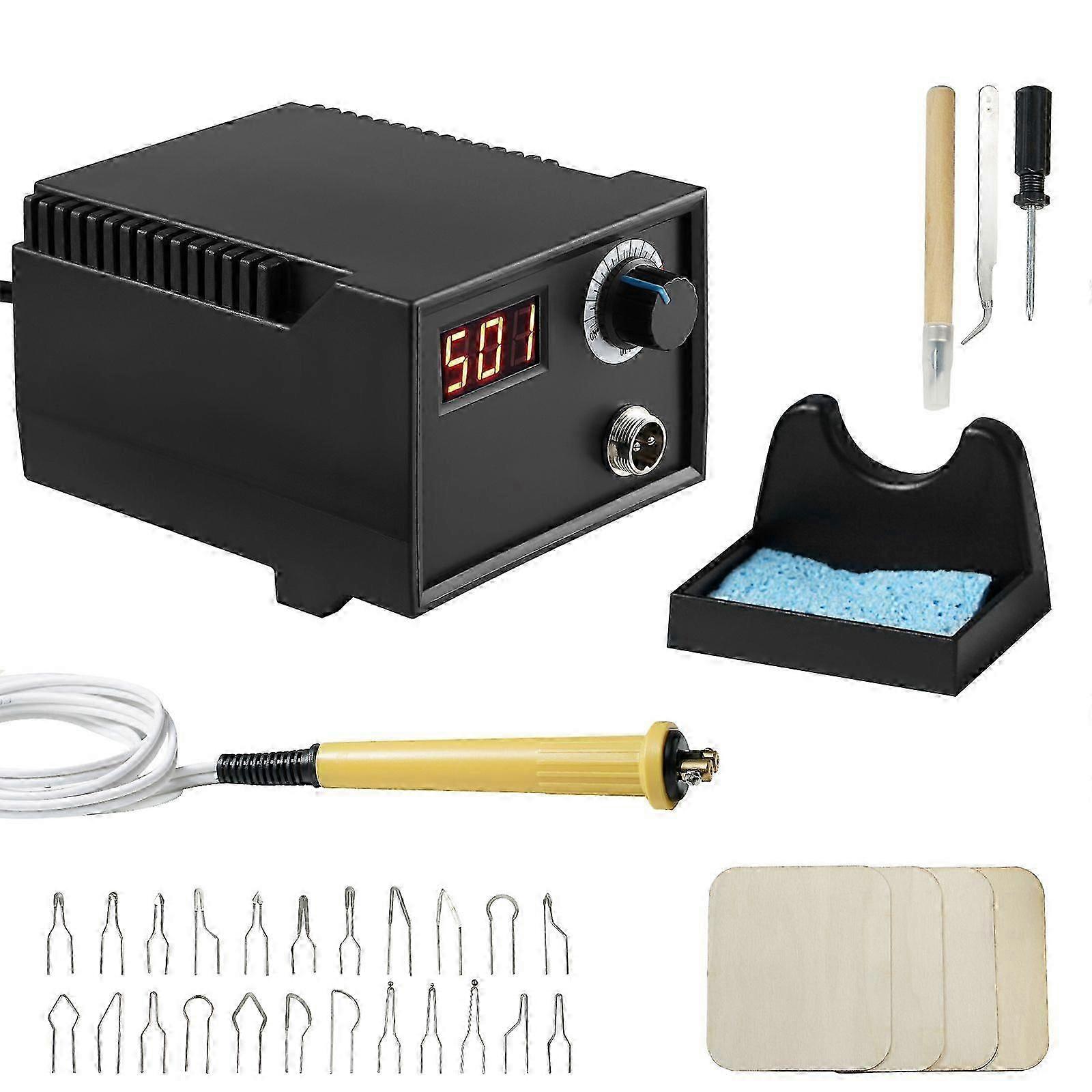 Odun Yakma Kiti, Ekranlı 200 ~ 700C Ayarlanabilir Sıcaklık, 1 Pirografi Kalemli Odun Brülörü