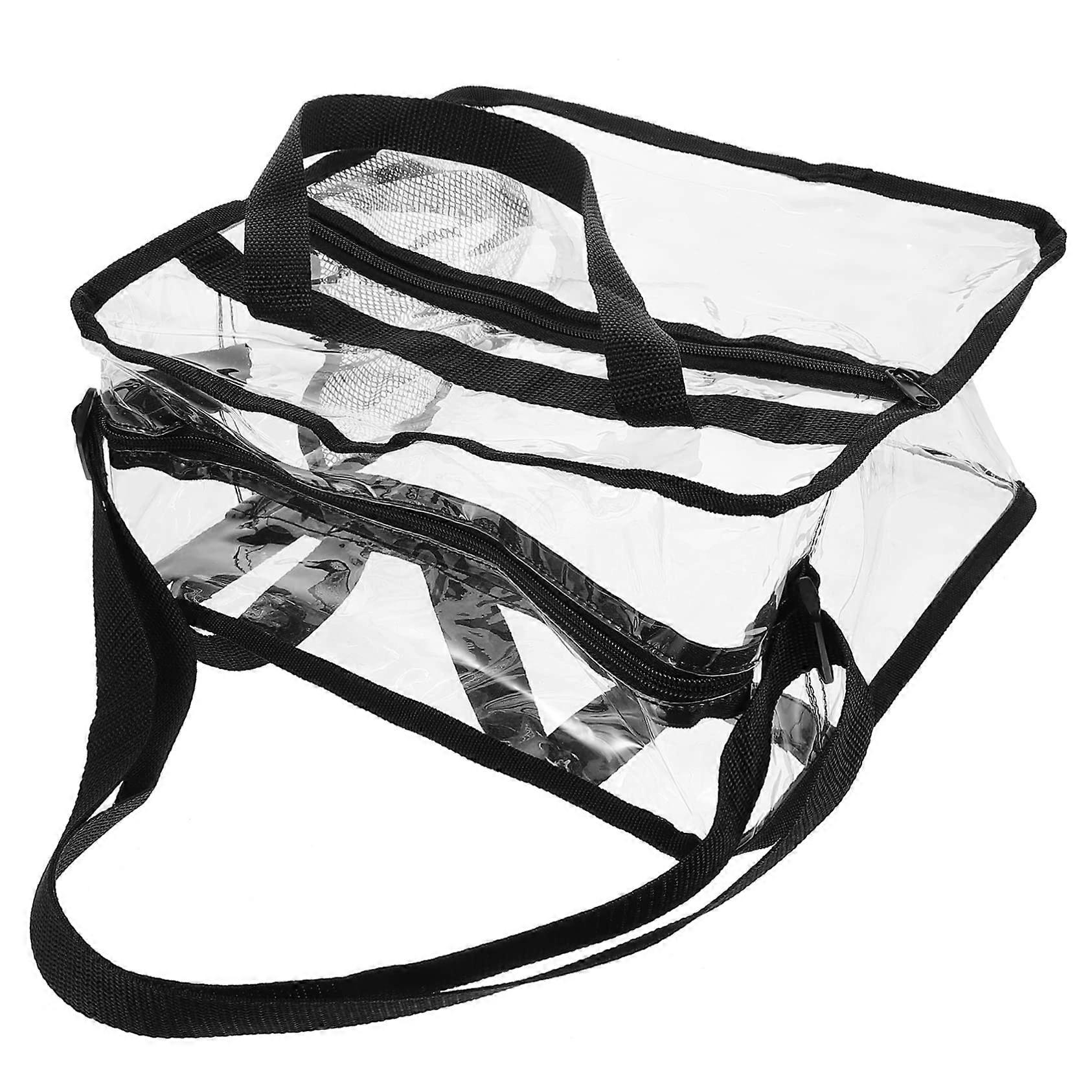 Transparent Tote Bag with Sturdy Zipper Closure | Multi-Function Clear Crossbody Travel Bag for Outdoor Activities