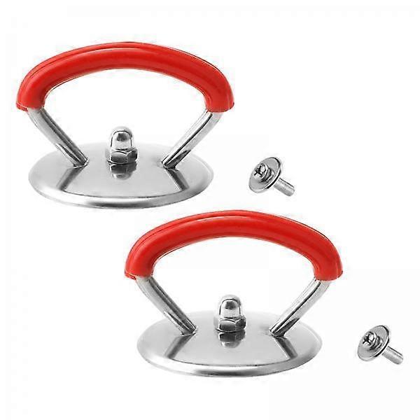 6x 2x Universal Pot Lokk Deksel Holder Håndtak Erstatning Rustfritt Stål Håndtak