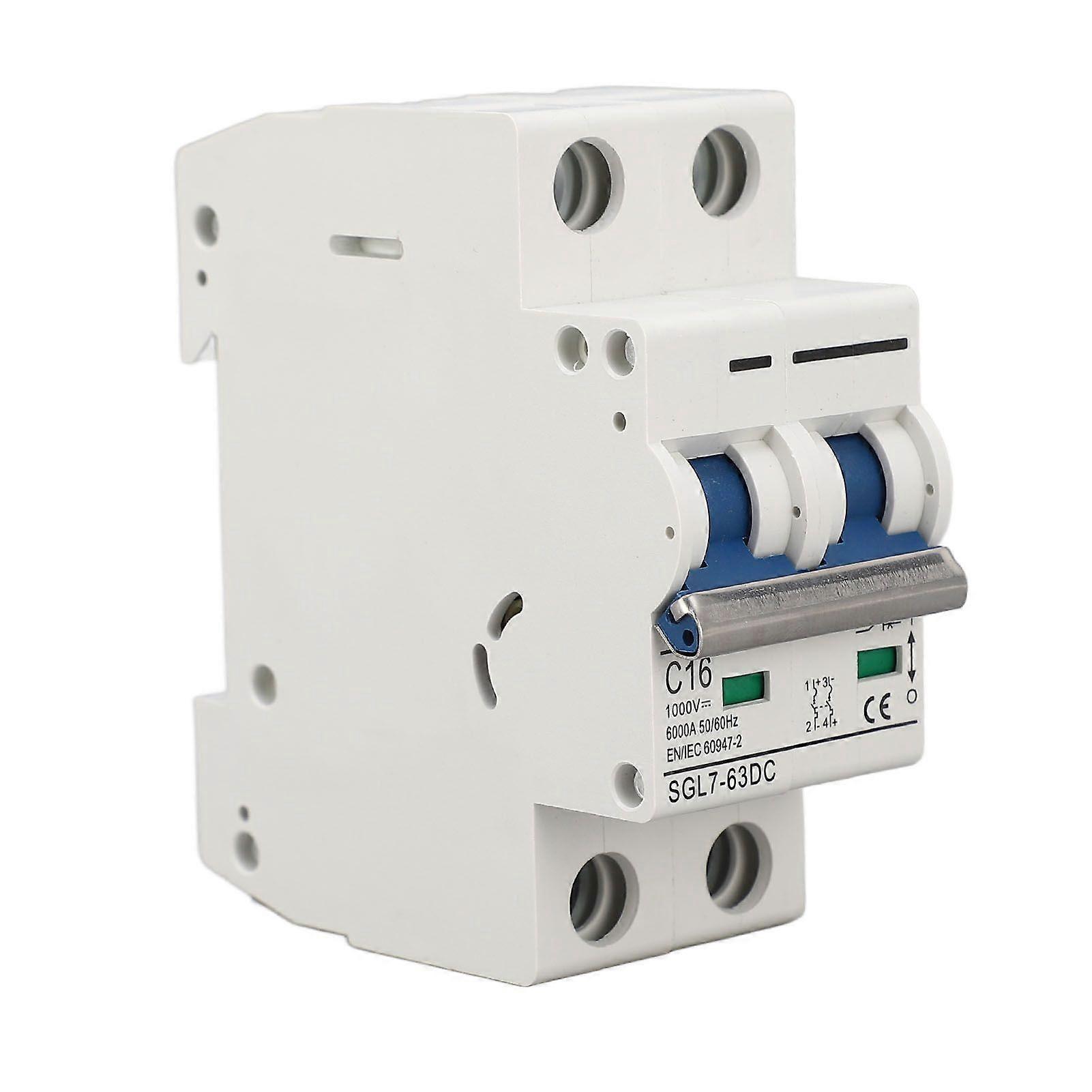 High quality  DC1000V 16A DC Miniature Circuit Breaker 2-Pole Solar Isolator