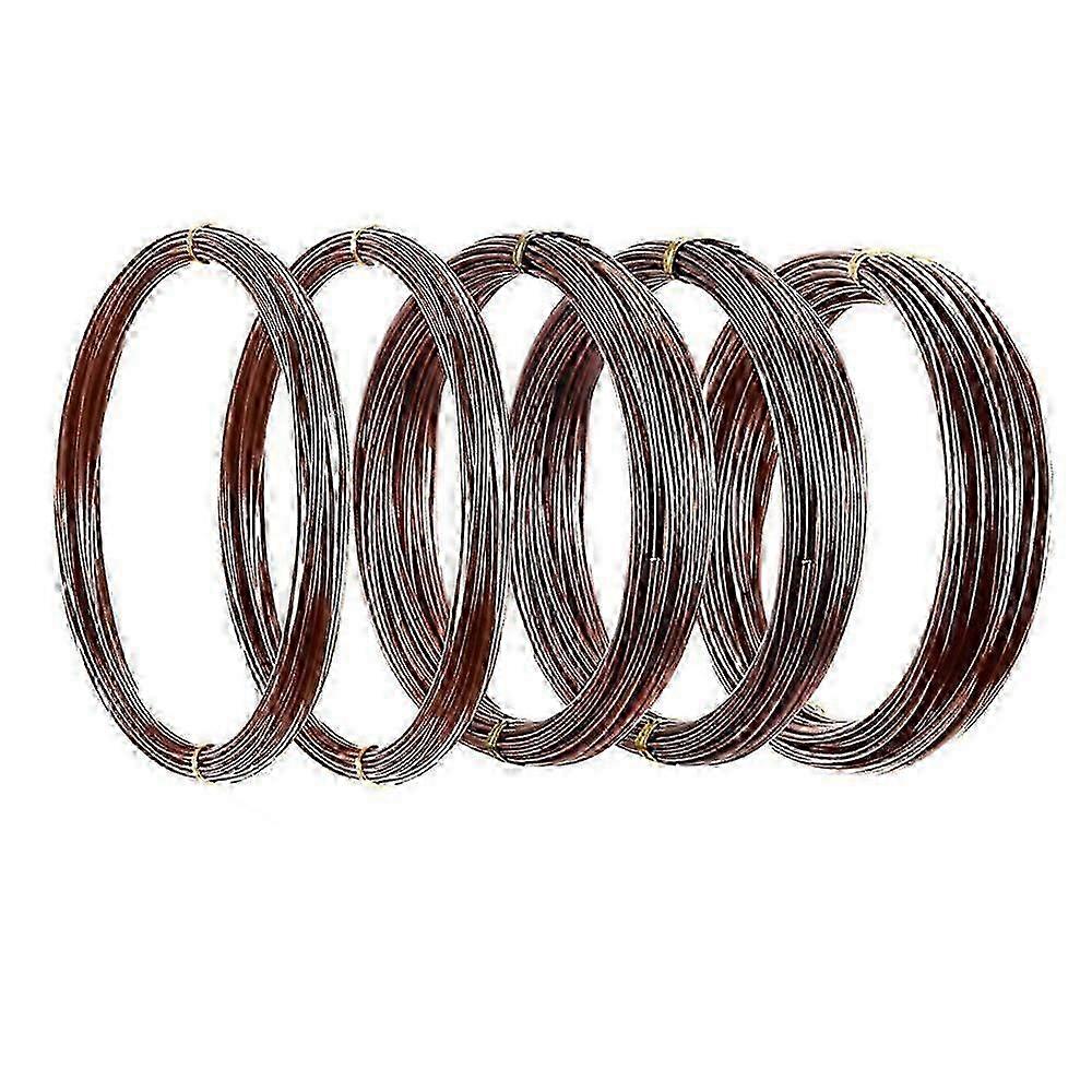 5pack Bonsai Tree Training Wires in Anodized Aluminum for DIY Crafting, Suitable for Various Craft Projects, Sizes 1.0mm and 1.5mm