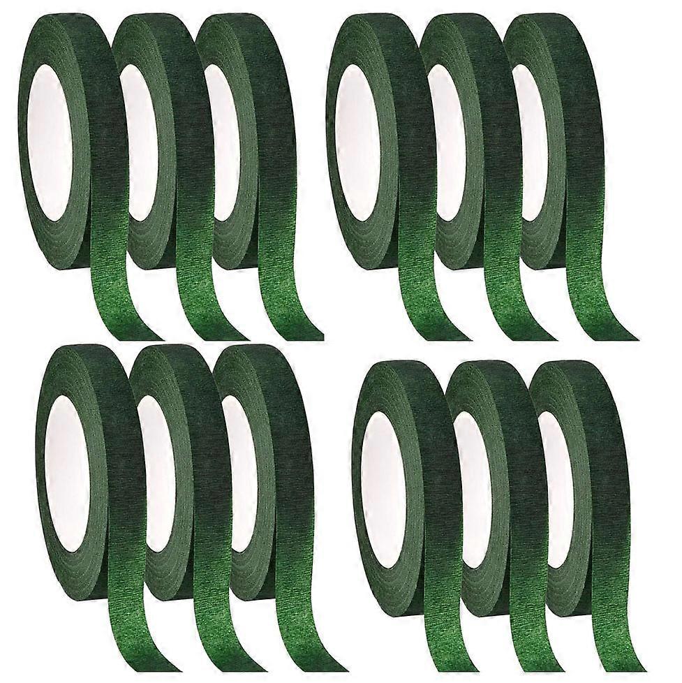 12 Pcs Floral Tape Florist Stem Wrap Green Tape for Crafts Making