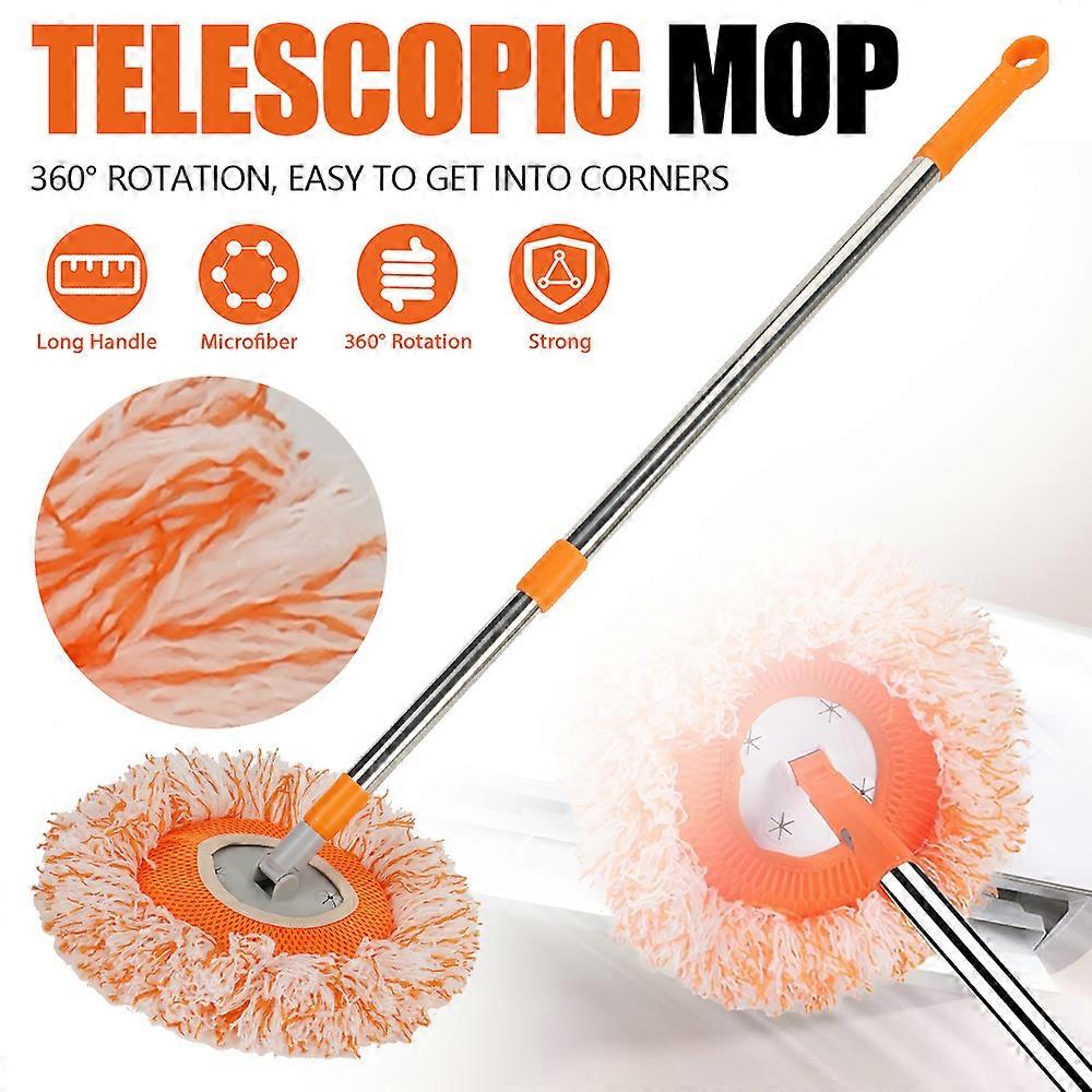 360° Rotating Mop With Retractable Handle Electrostatic Adsorption For Car Home Glass Wood