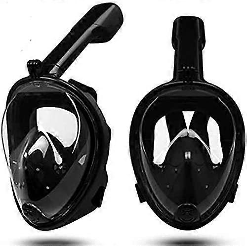 Diving mask, diving mask, diving mask, 180° full dry snorkeling mask, adults, waterproof, shatterproof, diving mask for snorkeling black one size