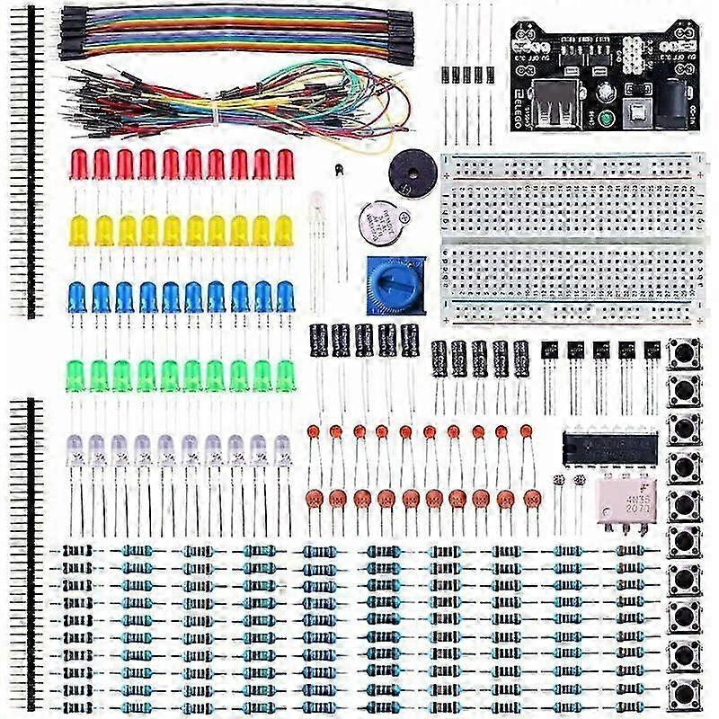 2025 Lernkit Mega Ternel Fun Kit Elektronische Komponente Breadboard Kabel Widerstand Kondensator LED Potentiometer für Raspberry Pi