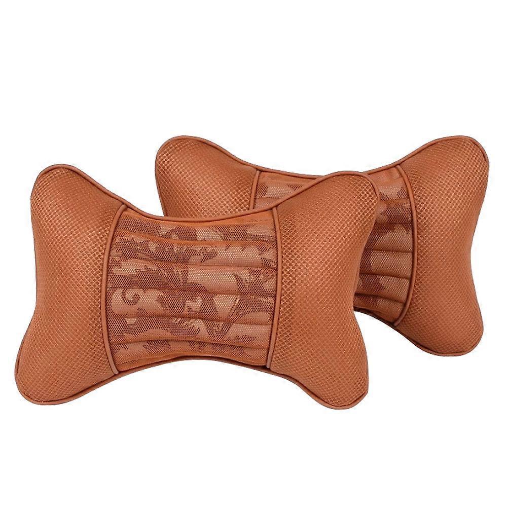 Neck Pillow Car Neck Pillow Driving Universal Design Brown 29X19cm Neck 1 Pair