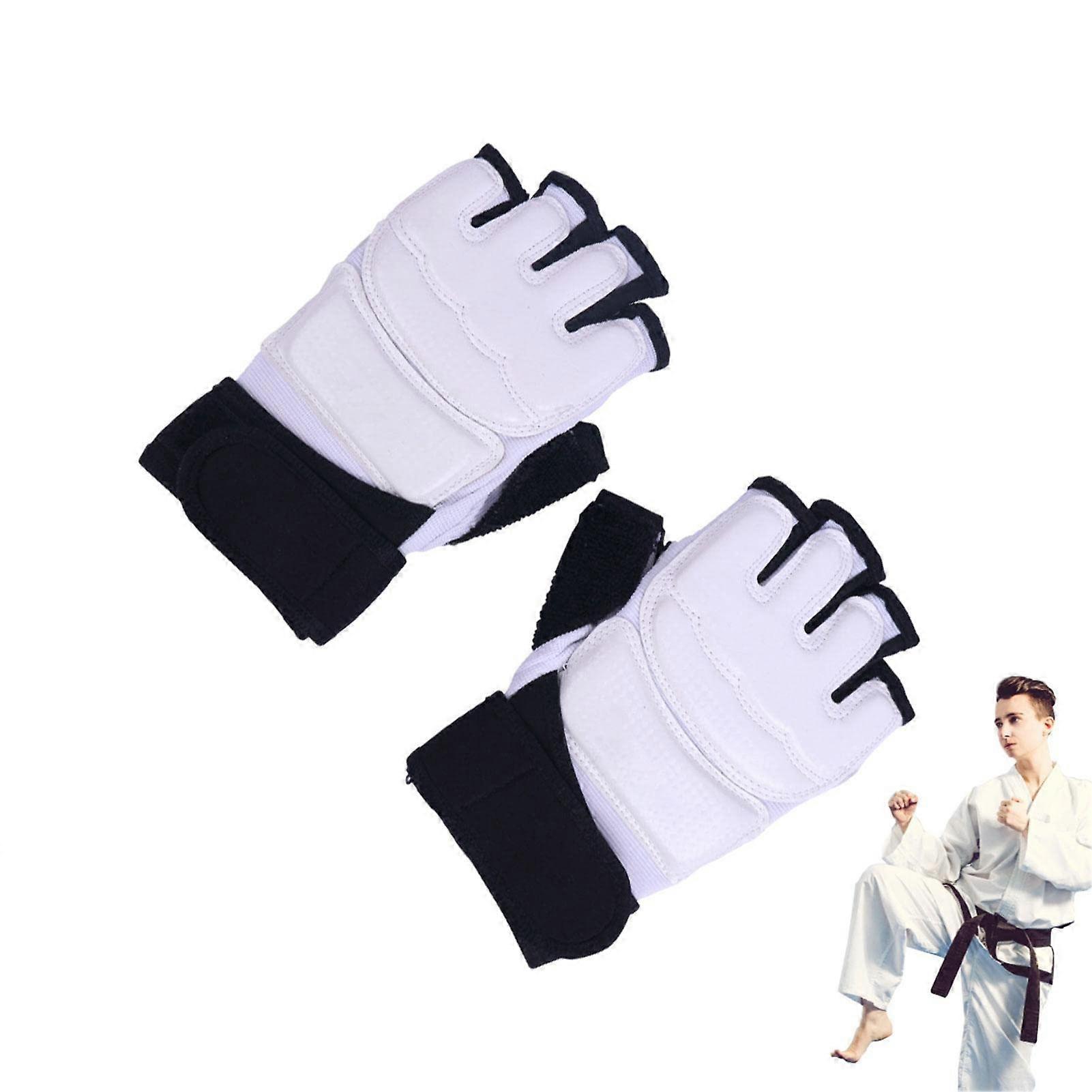 Taekwondo Hand and Foot Protector Magic Tape Gloves Ankle Brace Support for MMA Kickboxing