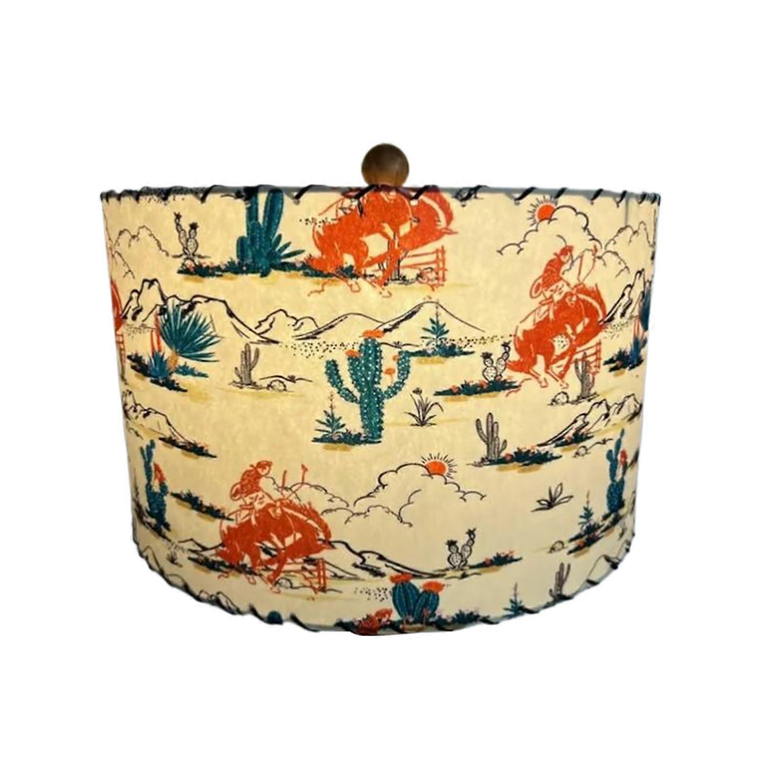 Vintage Table Lamp Shade Replacement, Rustic Design Bedside Lighting 28x28x20 cm, Portable for Bedrooms and Interiors 0-6 Months