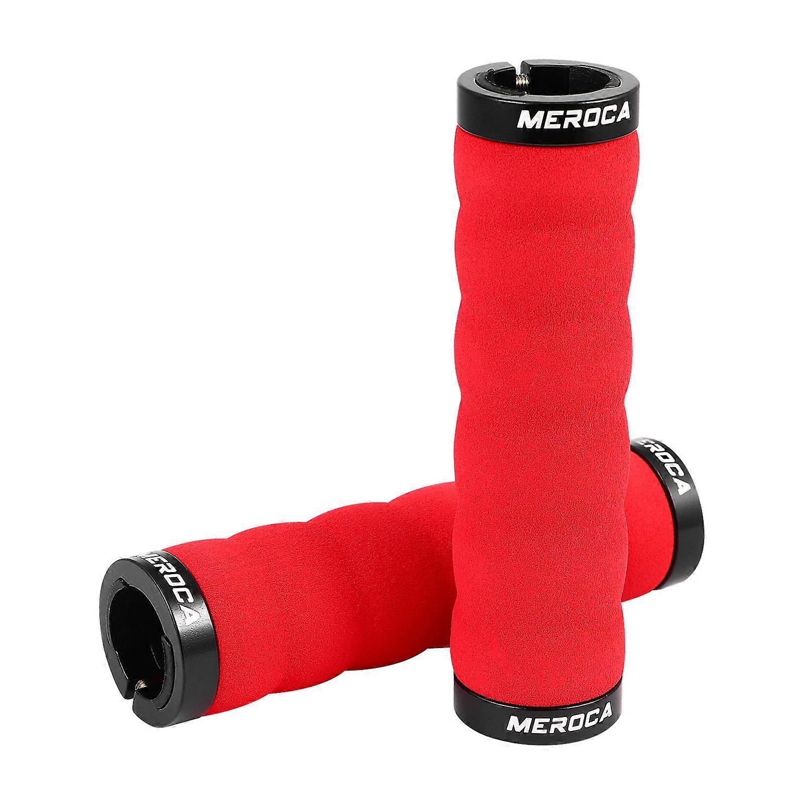 Non Skid Rubber Bike Handlebar Grips Durable Shockproof Design with Lock Ring for Mountain and Road Cycling Textured Surface for Comfort and Grip