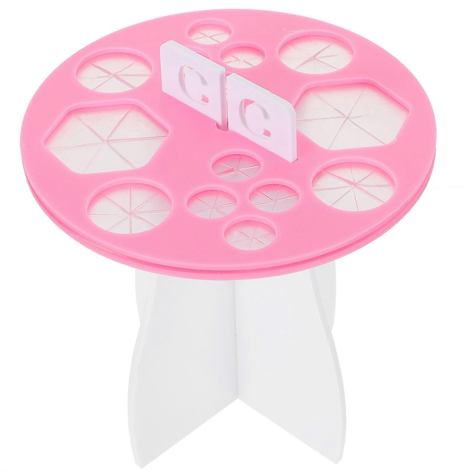 Desktop Cosmetics Storage Rack Pink 15x15cm 1Set