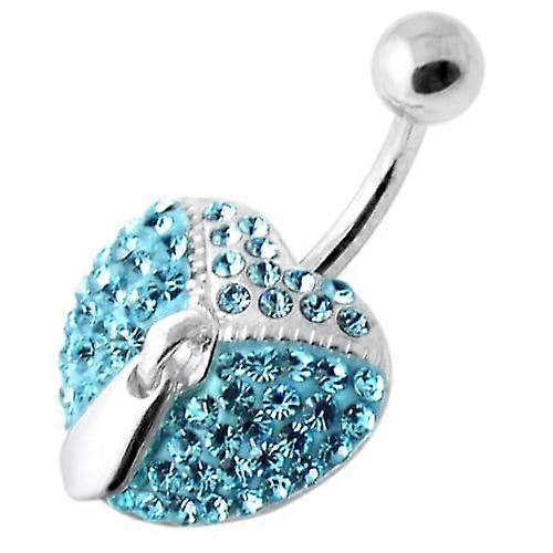 Dangling Zip Opened Heart Belly Ring