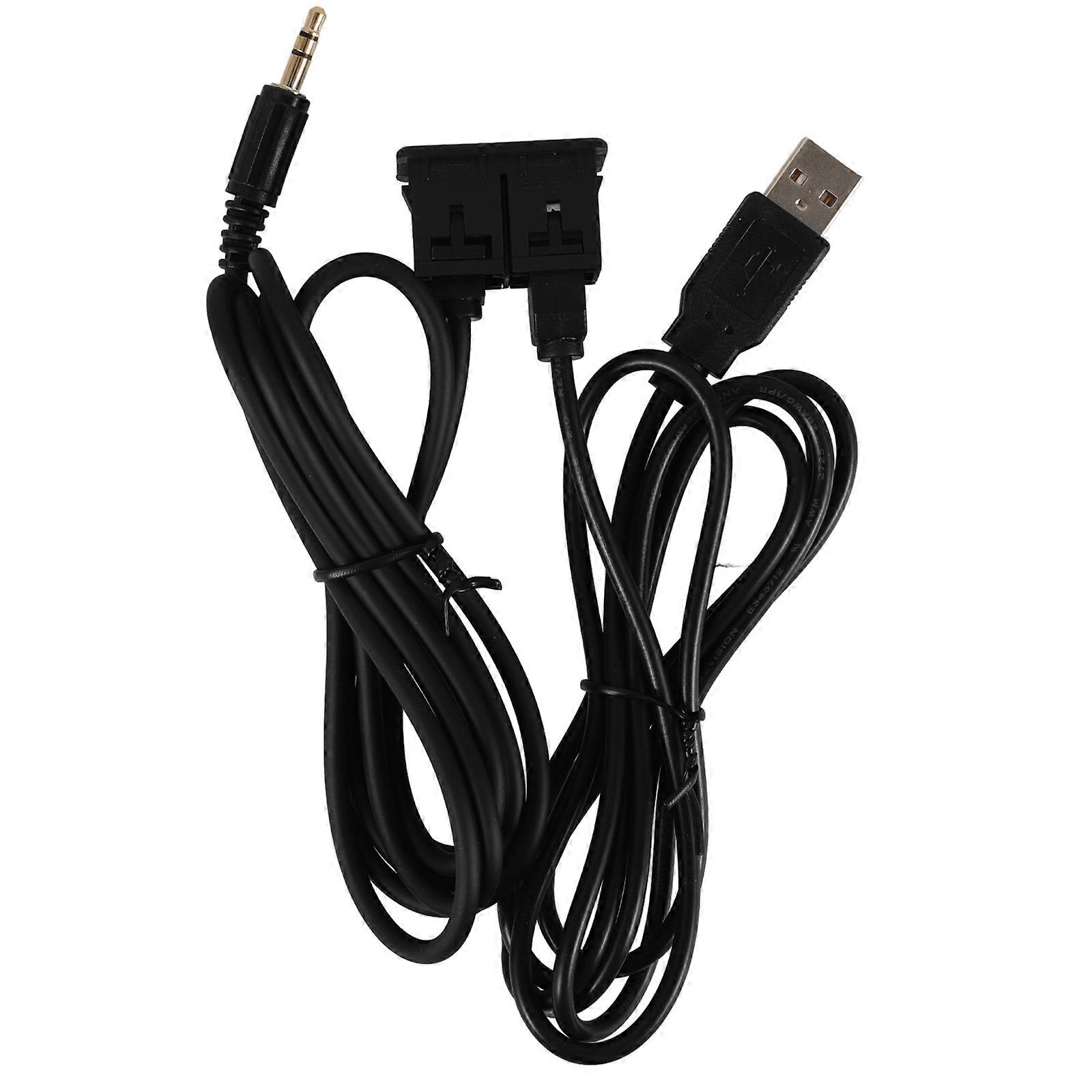 Flush Mount USB Port with Audio Jack Extension Easy Install Car Dash Accessory for Audio Streaming and Charging Universal Fit for Multiple Car Models
