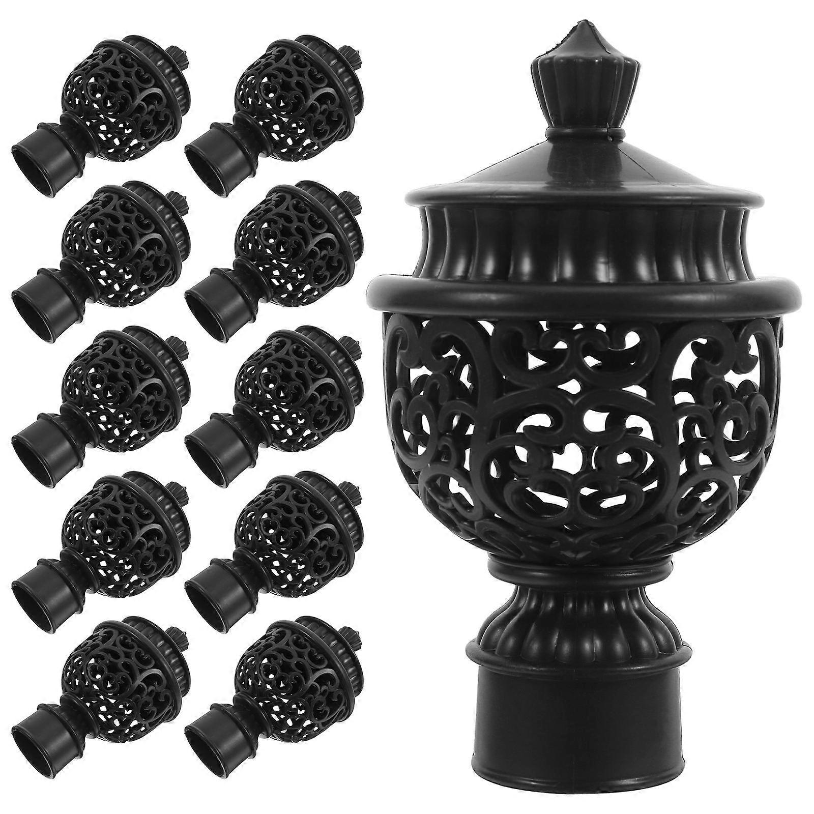 Here's a polished and professional product description based on the title you provided:

 

**12pcs Decorative Plastic Curtain Rod Finials – Hollow