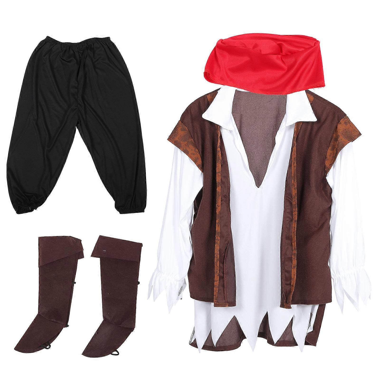 Pirate Costume Outfit for Men Lightweight Durable Cosplay Role Play Accessories for Halloween Parties Events