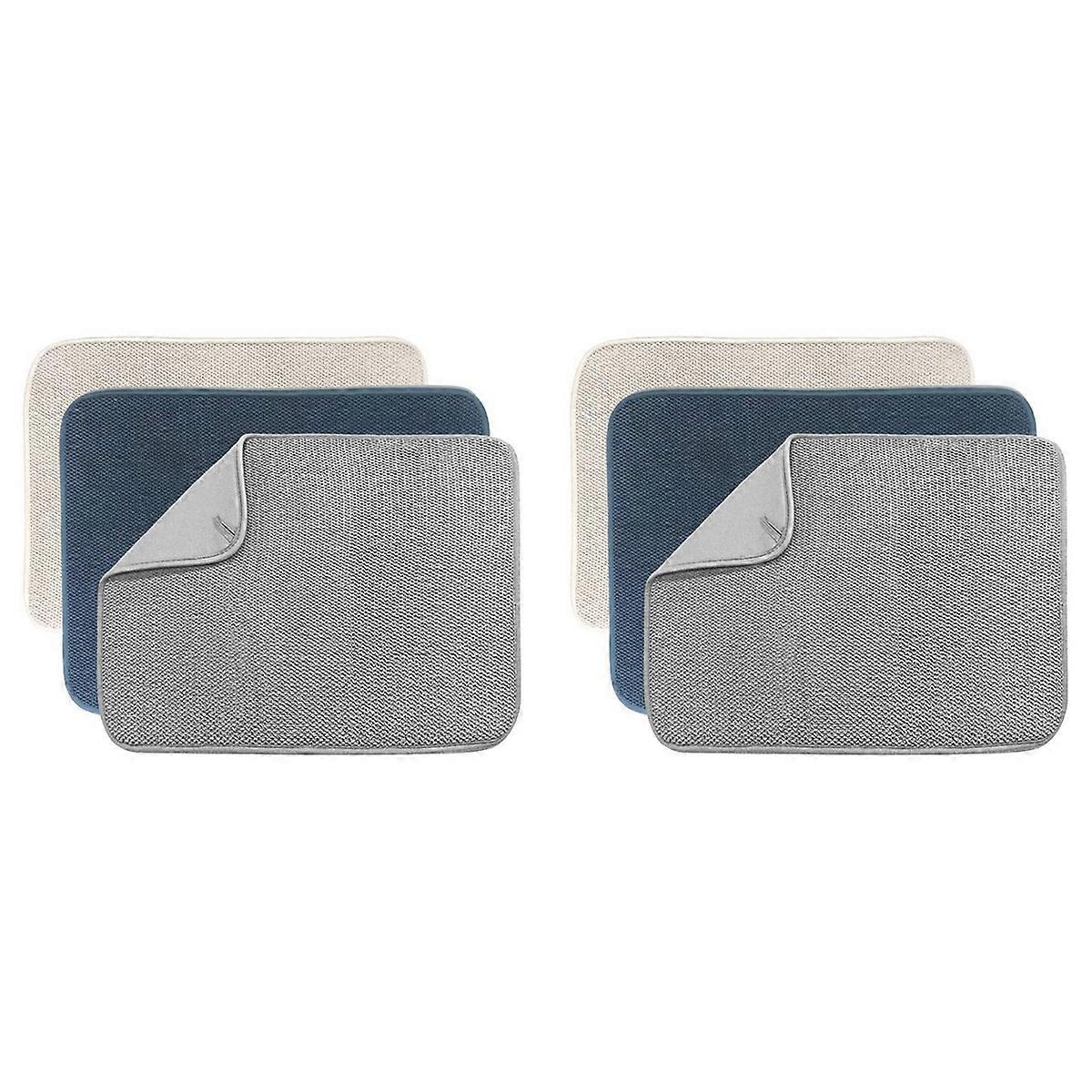 3 Pack Dish Drying Mat,Microfiber for Kitchen Counter Size 20x15 Inch