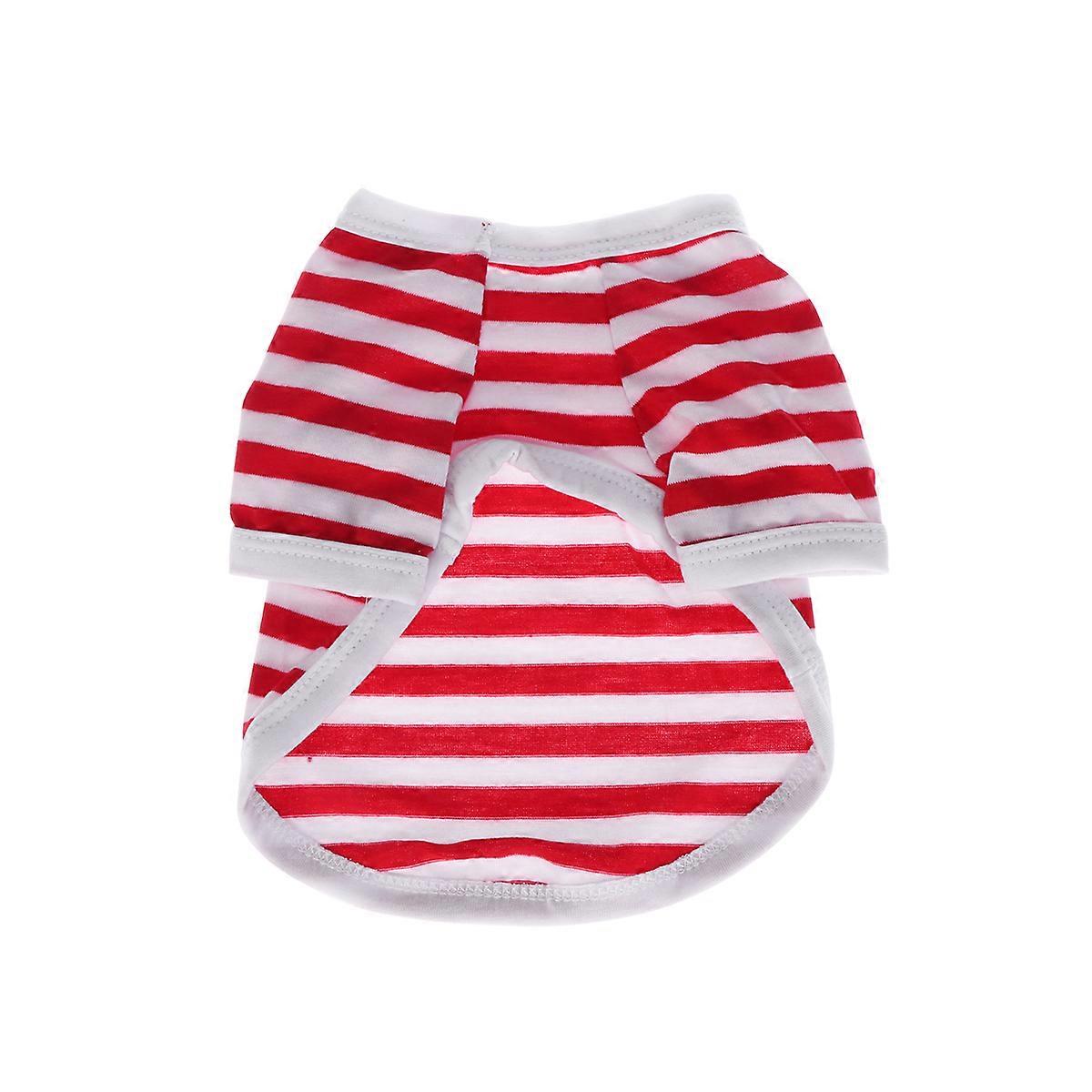 Dog T-Shirt Red Cotton Vests Puppy Clothes Breathable and Comfortable 1Set