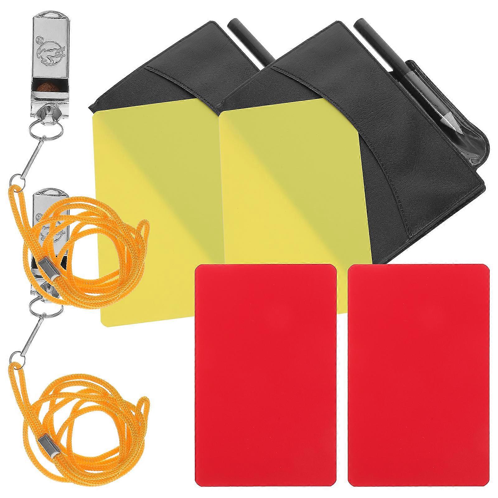 Soccer Referee Cards Set Portable Referee Equipment For Soccer Tournaments 1Set