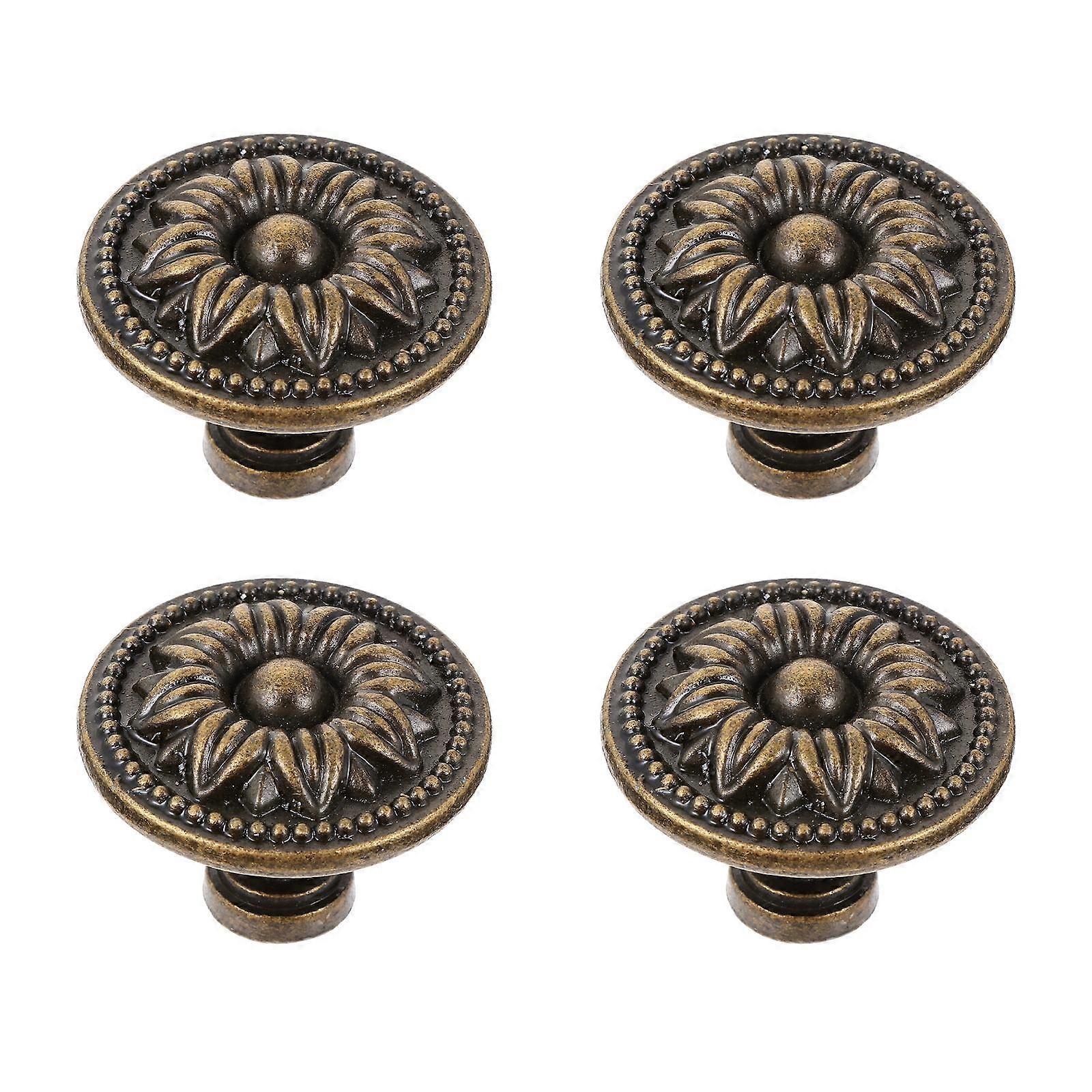 Decorative Wardrobe Knobs Bronze Cabinet Hardware for Bathroom Furniture 3x3cm 4Pcs