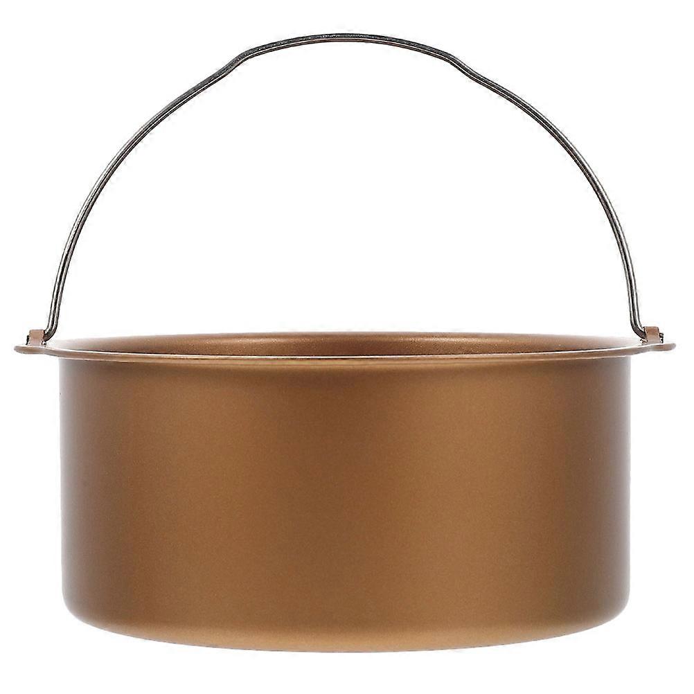 Cake Mould Air Fryer Accessory Round Shape Golden Color 17.3X16.5X7CM Making Cakes 1Set