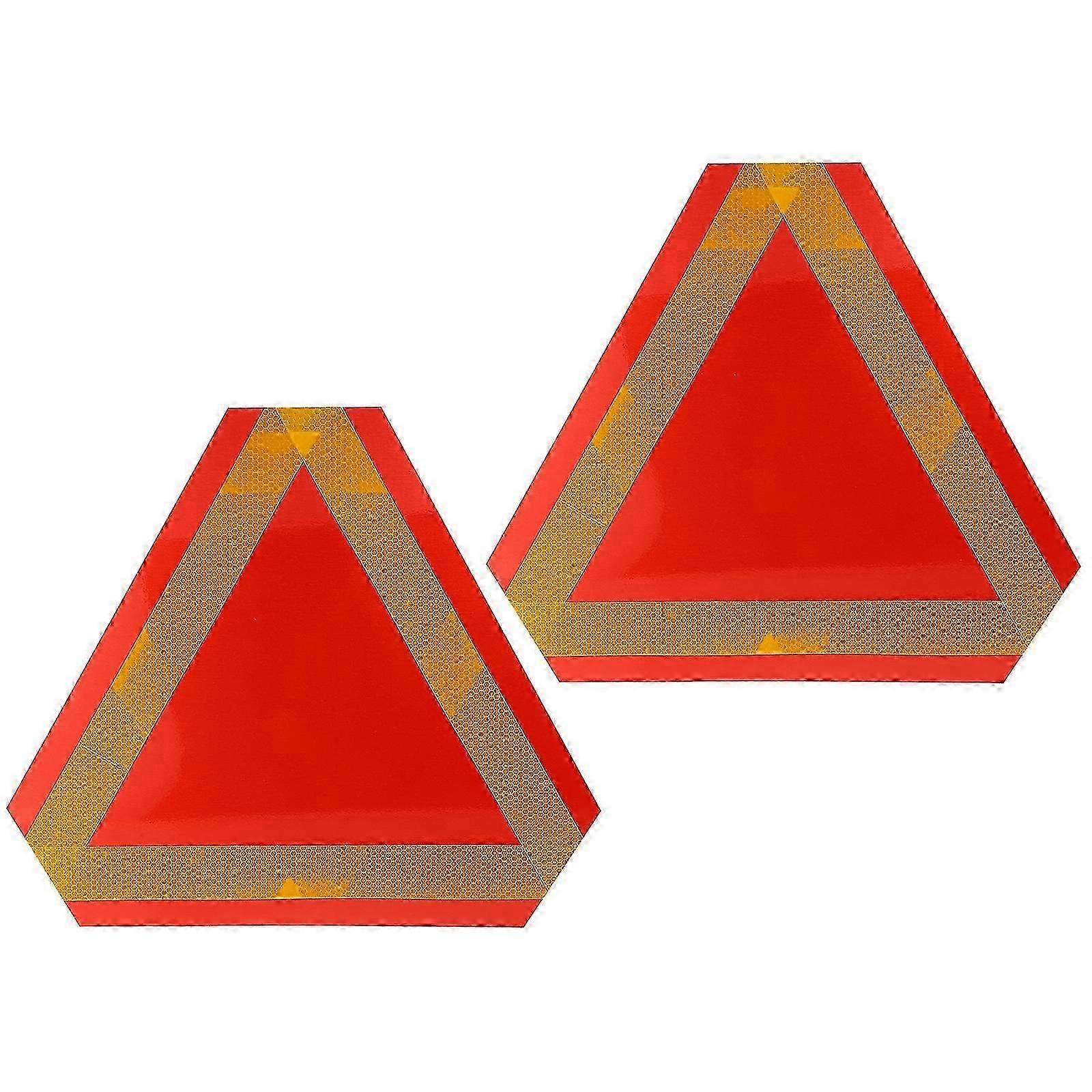 2 Pcs Slow Moving Vehicle Sign Triangle Sign Rear Reflector Reflective Board