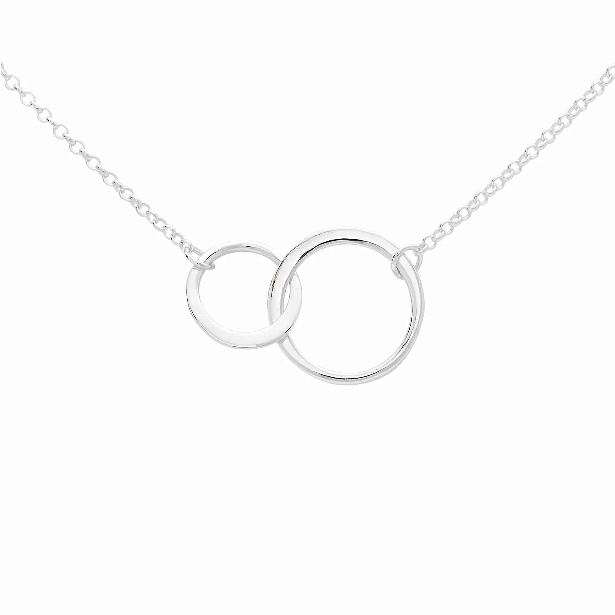 Silver Linked Circles Necklace NSLC