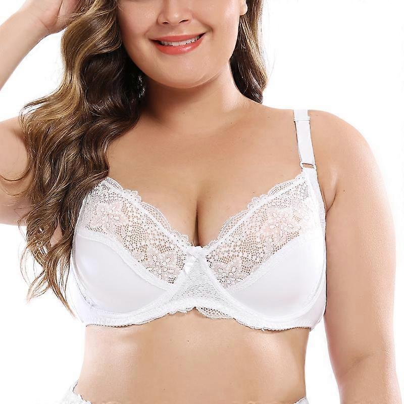 Women's Lace Underwire Bra - Plus Size, Floral Design