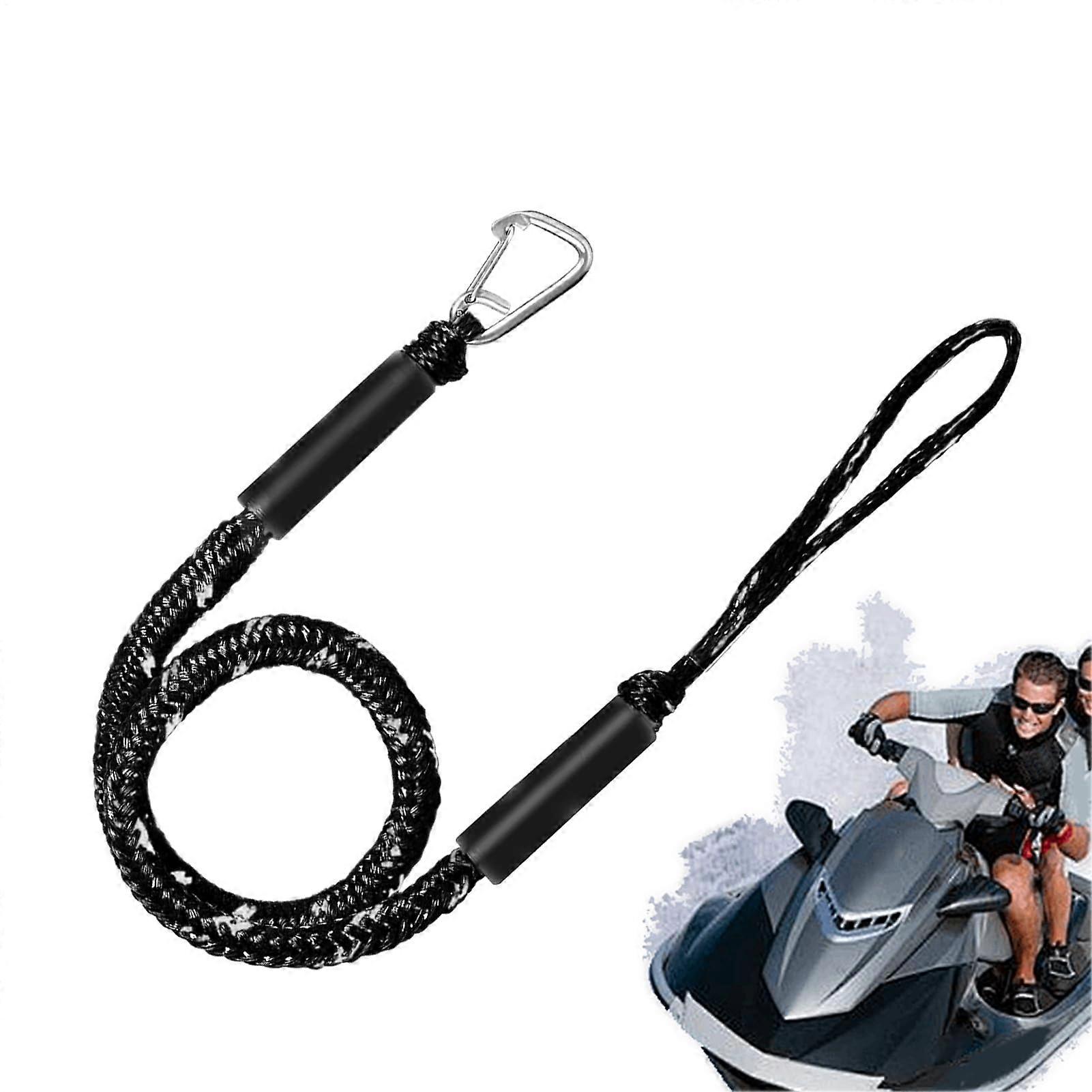 Boat Fender Lines, Docking Shock Absorber Lines, Black Mooring Rope for Kayaks, Canoes, Pontoons, and Motorboats