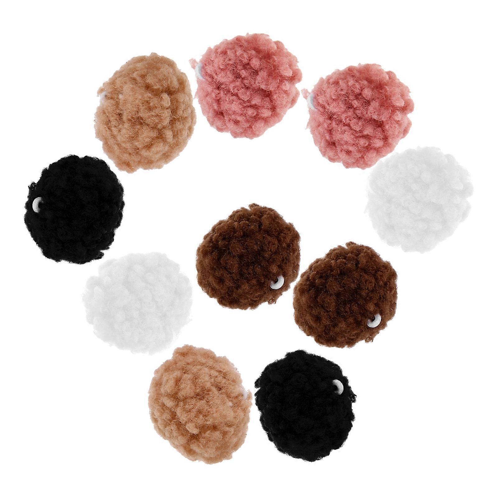 Mini Pom Poms For Crafts Fluffy Pompoms Clothing Accessories Diy Handmade Materials White 1.57X1.57X1.57in DIY Material 10Pcs