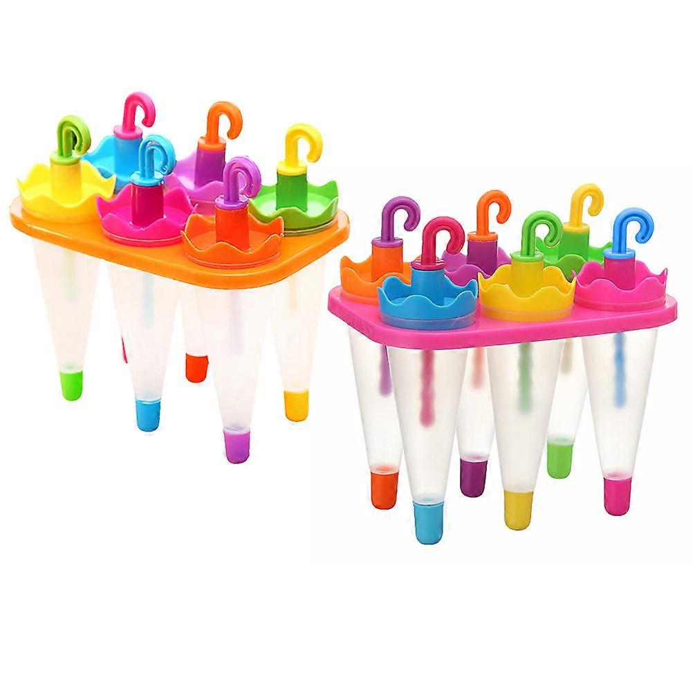 Reusable Ice Cream Moulds Ice Lolly Maker Mold Tool Plastic 2 Sets