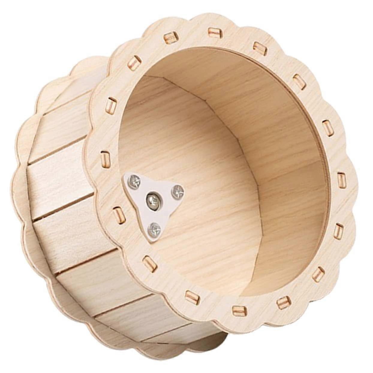 Wooden Wheel Toy for Small Pets Sunflower Wheel for Hamsters Gerbils and Comfortable for Exercise and Training