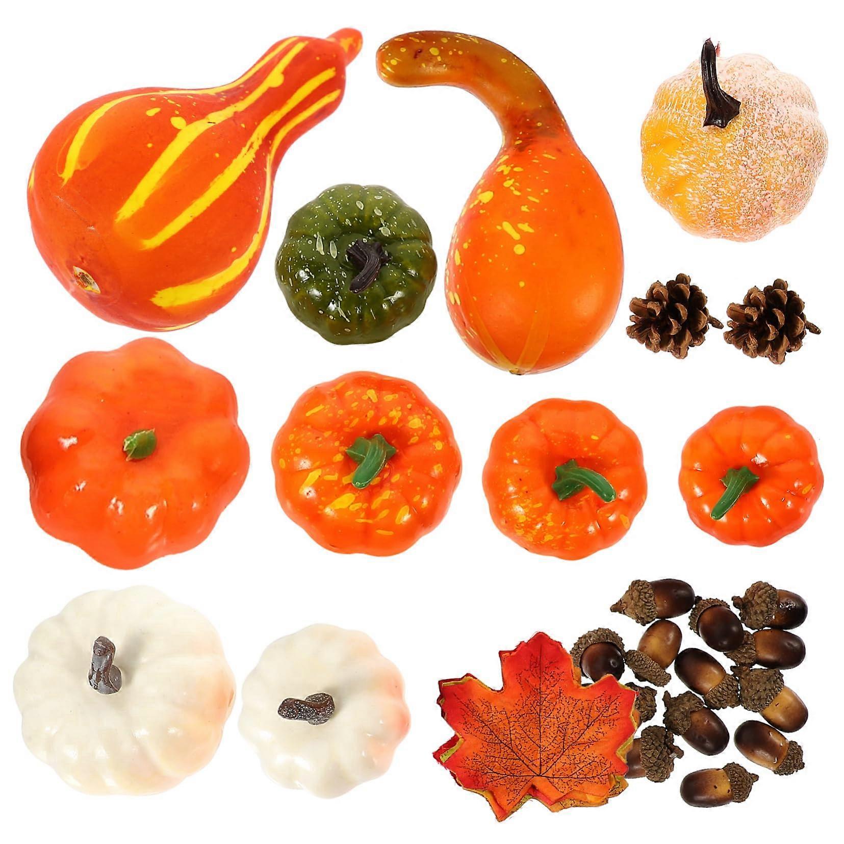 Artificial Pumpkin Autumn Decoration Set for Halloween and Thanksgiving, Lightweight Versatile Decorative Elements